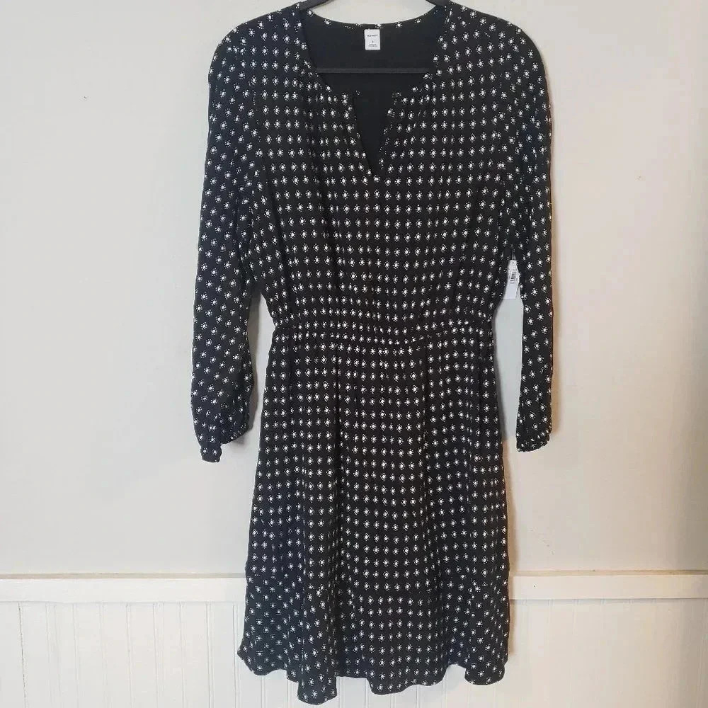 Old Navy Black Print‎ Dress NWT